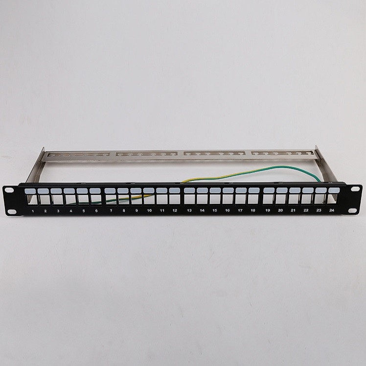 1U 24 ميناء STP Patch لوحة RJ45 RJ45 رف جبل Cat6 Patch لوحة فارغة