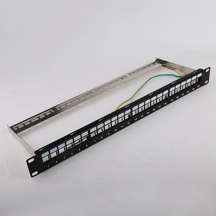 1U 24 ميناء STP Patch لوحة RJ45 RJ45 رف جبل Cat6 Patch لوحة فارغة