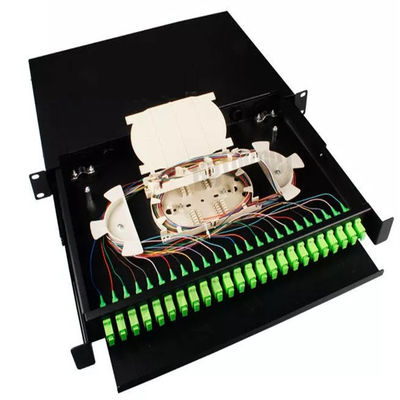 1U 19 &quot;24 ميناء SC سيمبلكس / LC دوبلكس Fiber Optic رف جبل نسيج Fiber Patch لوحة-Unload