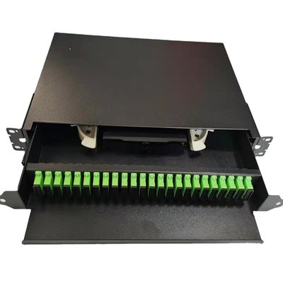 1U 19 &quot;24 ميناء SC سيمبلكس / LC دوبلكس Fiber Optic رف جبل نسيج Fiber Patch لوحة-Unload