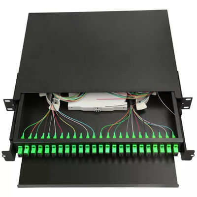 1U 19 &quot;24 ميناء SC سيمبلكس / LC دوبلكس Fiber Optic رف جبل نسيج Fiber Patch لوحة-Unload