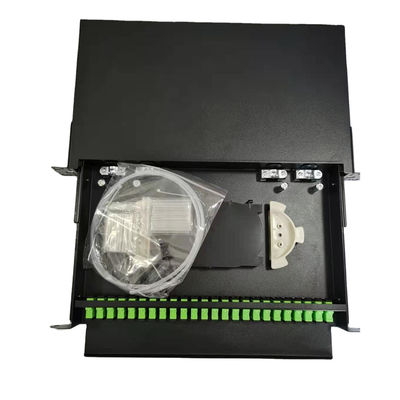 1U 19 &quot;24 ميناء SC سيمبلكس / LC دوبلكس Fiber Optic رف جبل نسيج Fiber Patch لوحة-Unload