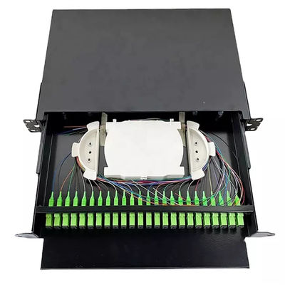 1U 19 &quot;24 ميناء SC سيمبلكس / LC دوبلكس Fiber Optic رف جبل نسيج Fiber Patch لوحة-Unload