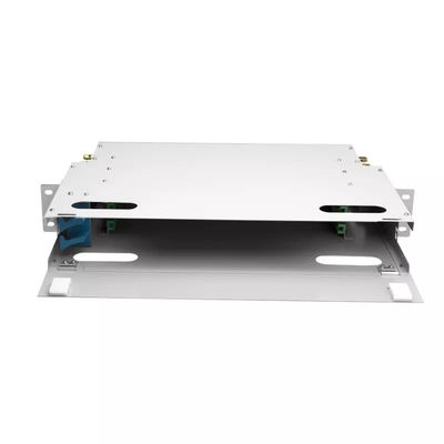 FTTH 1U Fiber لوحة 24 جوهر 19 Inch Rack Patch لوحة وحدة ODF