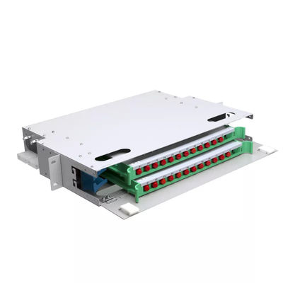 FTTH 1U Fiber لوحة 24 جوهر 19 Inch Rack Patch لوحة وحدة ODF