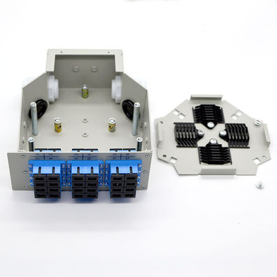 24 أليافًا ، صندوق إنهاء الألياف البصرية Din-Rail ، الصلب المدلفن على البارد ، 12 منفذًا Sc دوبلكس