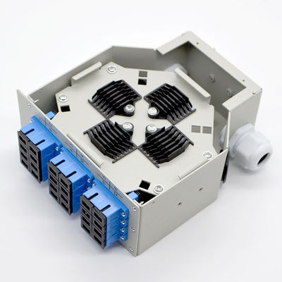 24 أليافًا ، صندوق إنهاء الألياف البصرية Din-Rail ، الصلب المدلفن على البارد ، 12 منفذًا Sc دوبلكس