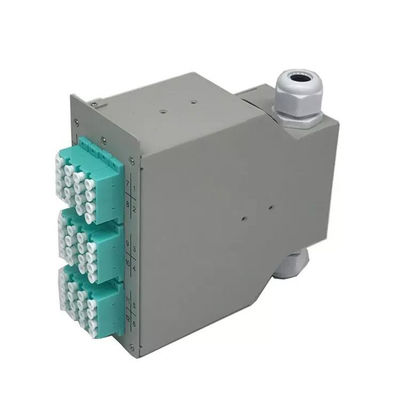12 ميناء LC رباعية مشترك كهربائي 48جوهر Fiber Optic DIN Rail Terminal صندوق