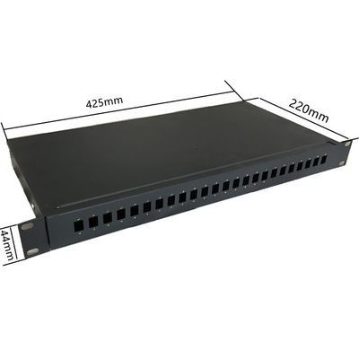 لوحة تصحيح الألياف البصرية المثبتة على الرف الثابت 1U 19 &quot;24 ميناء ODF SC سيمبلكس مشترك كهربائي