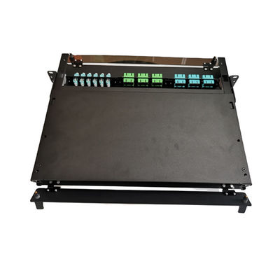 19 &quot;LC Fiber Patch لوحة MTP MPO 1U صندوق إنهاء الألياف المعدنية