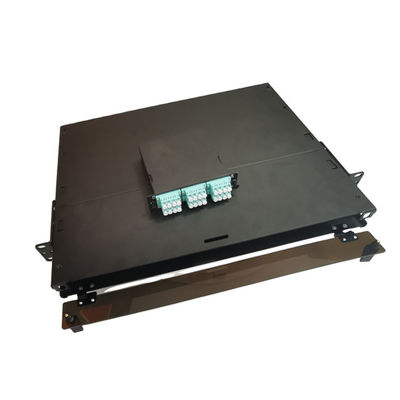 19 &quot;LC Fiber Patch لوحة MTP MPO 1U صندوق إنهاء الألياف المعدنية