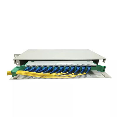 1U ODF Patch لوحة رف جبل Distribution Frame 12 كور Fiber Patch لوحة SM