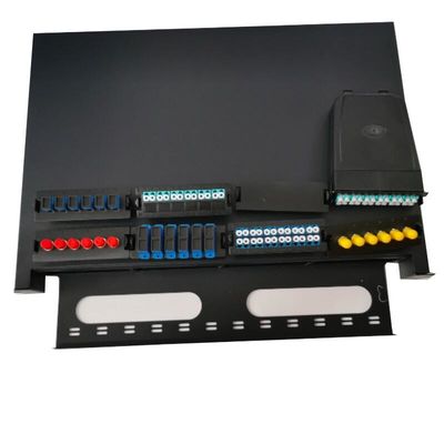 1U MTP MPO Fiber Patch لوحة 19 Inch Frame Rack Cabinet 96 النوى الربط