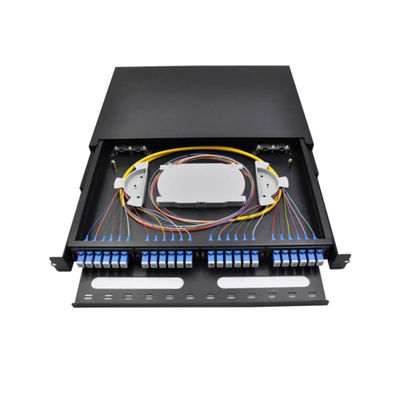 MPO Optical Fiber Term صندوق لصق او جمع Patch لوحة 24 ميناء SC سيمبلكس