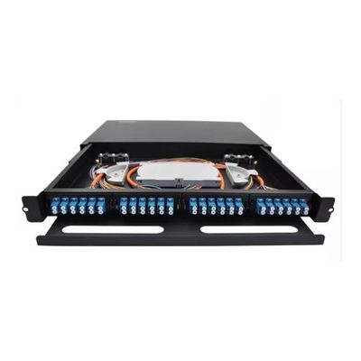 MPO رف جبل Fiber لوحة نسيج 24 ميناء LC Fiber Patch لوحة 1U