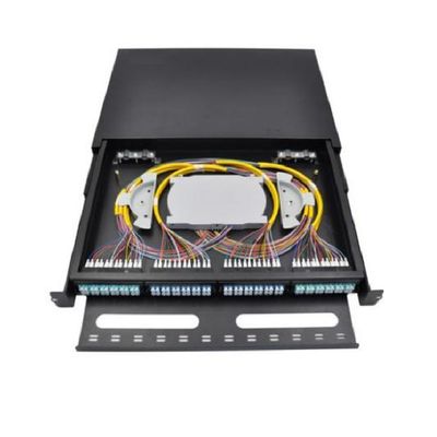 96FO MPO MTP Patch لوحة LC دوبلكس 1U Fiber Patch لوحة 12 فتحة