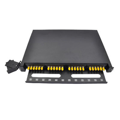 لوحة التصحيح السوداء ODF سيمبلكس 24F 24 ميناء ST Fiber Patch لوحة Face لوحة 6 فتحات