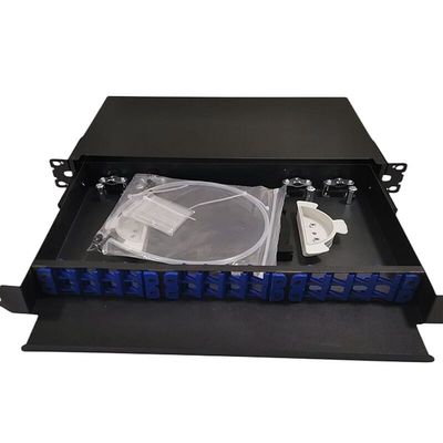 19 &quot;24 ميناء لوحة تصحيح الألياف البصرية رف داخلي 1U ODF 24 جوهر