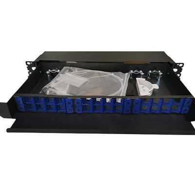 19 &quot;24 ميناء لوحة تصحيح الألياف البصرية رف داخلي 1U ODF 24 جوهر