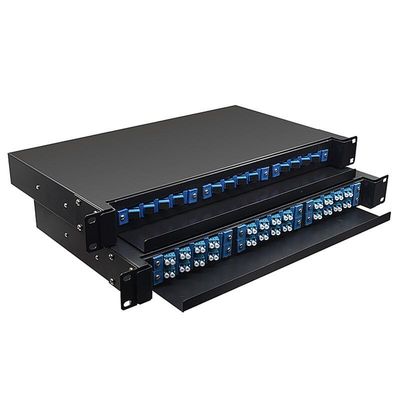 19 &quot;24 ميناء لوحة تصحيح الألياف البصرية رف داخلي 1U ODF 24 جوهر
