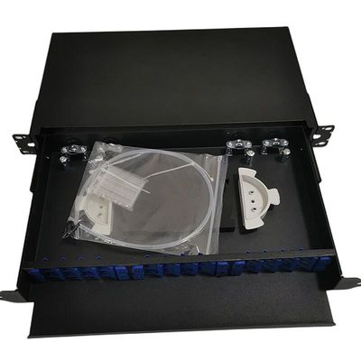 19 &quot;24 ميناء لوحة تصحيح الألياف البصرية رف داخلي 1U ODF 24 جوهر