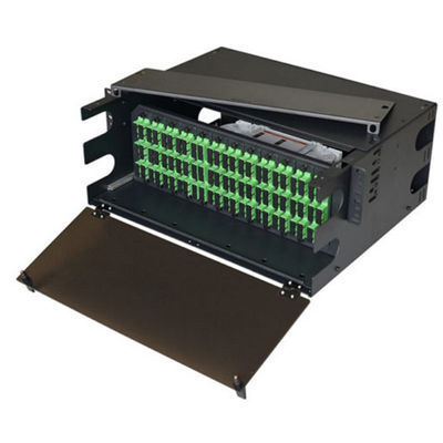 لصق او جمع MPO MTP Patch لوحةs 144F SC APC 4U Fiber Patch لوحة 12 مشترك كهربائي