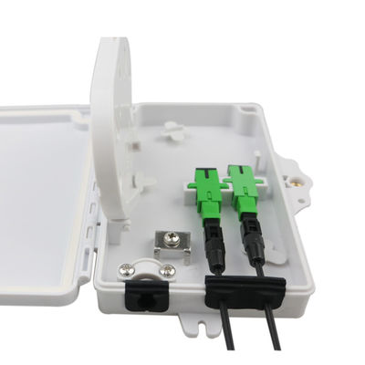 2Port Fiber Optic Terminal Box FTTH Outdoor / داخلي PC ABS مادة رمادي فاتح