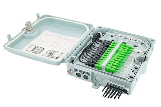صندوق طرفي من الألياف البصرية 12ميناء SC / LC / ST / FC IP-66 UPC / APC رمادي فاتح FTTH
