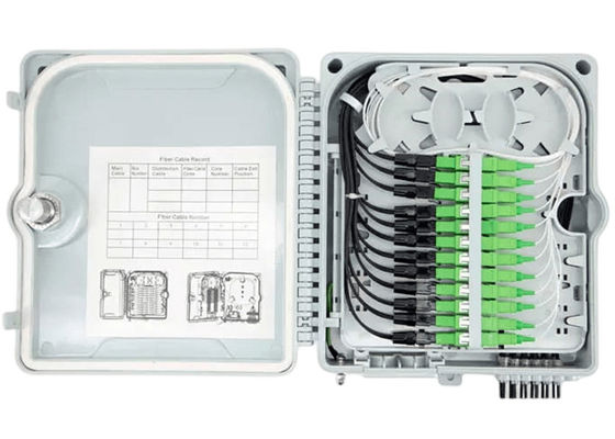صندوق طرفي من الألياف البصرية 12ميناء SC / LC / ST / FC IP-66 UPC / APC رمادي فاتح FTTH