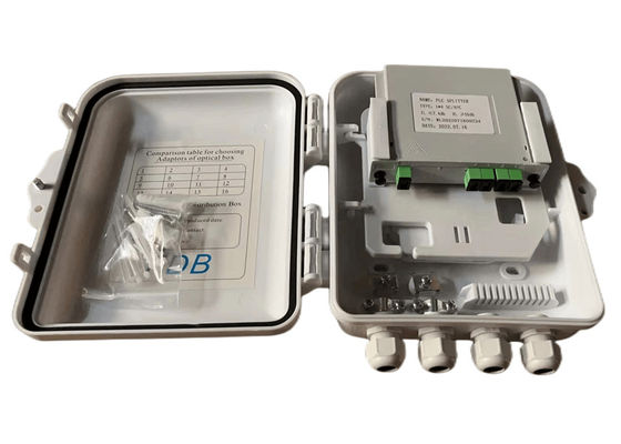 SC 1x8 PLC Fiber Optic الفاصل صندوق IP65 12جوهرs مثبت على الحائط