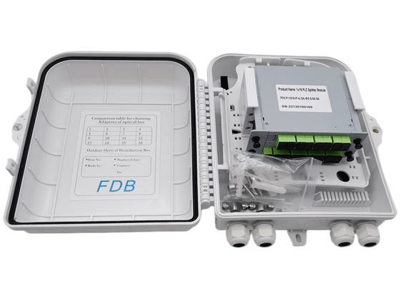 الأبيض الألياف البصرية الفاصل مربع LC 1x16 PLC الفاصل جدار جبل