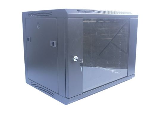 9U Server Rack Cabinet 19 &quot;خزانة بيانات سوداء قابلة للإزالة / رف شبكة