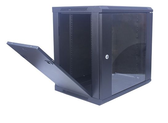 12U زجاج الباب جدار جبل شبكة خادم خزانة ضميمة 19 بوصة 600x450 رف