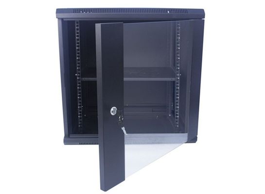 12U زجاج الباب جدار جبل شبكة خادم خزانة ضميمة 19 بوصة 600x450 رف