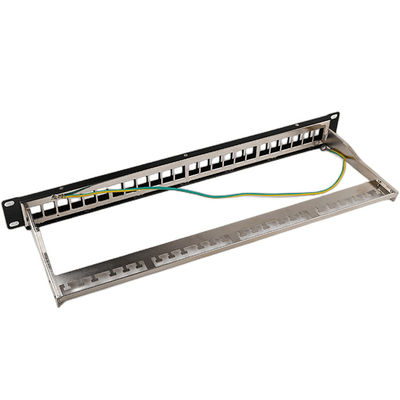 1U 24 ميناء STP Patch لوحة RJ45 RJ45 رف جبل Cat6 Patch لوحة فارغة