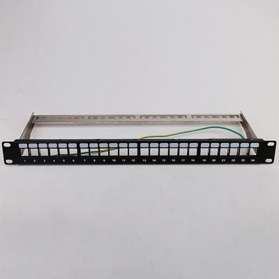 1U 24 ميناء STP Patch لوحة RJ45 RJ45 رف جبل Cat6 Patch لوحة فارغة
