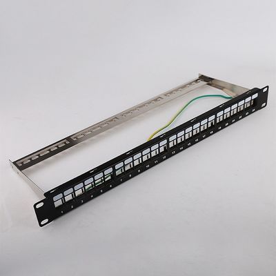 1U 24 ميناء STP Patch لوحة RJ45 RJ45 رف جبل Cat6 Patch لوحة فارغة