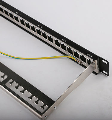 1U 24 ميناء STP Patch لوحة RJ45 RJ45 رف جبل Cat6 Patch لوحة فارغة