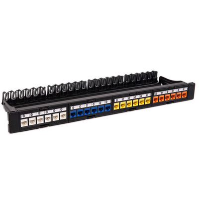 لوحة تصحيح الشبكة CAT5 CAT6 UTP فارغة تحميل RJ45 24 منفذ لوحة التصحيح
