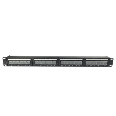 1U 24 ميناء كيستون Unمحمي Patch لوحة كيستون RJ45 DustProof