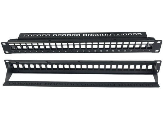 لوحة تصحيح الشبكة الفارغة Unمحمي RJ45 24 ميناء 1U Patch لوحة