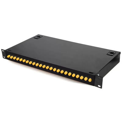 1U Rack Mount Type ODF Fiber Optic Patch Panel 24 Port مع محول FC / UPC
