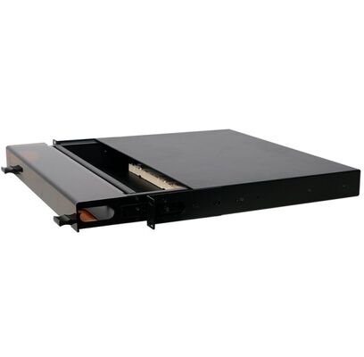 1U 96 نوى MTP MPO - لوحة توصيل LC ODF هيكل حاوية منزلقة مع غطاء غبار لـ 4 كاسيتات