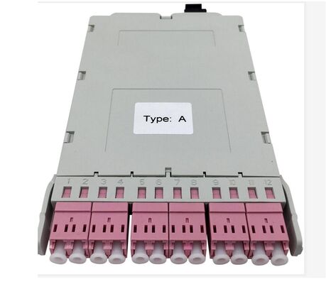 12 نوى MPO-LC MTP-LC SM OM3 OM4 OM5 وحدات كاسيت تقسيم بلاستيكية