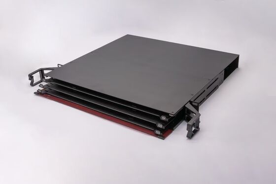 1U 144 نوى MTP MPO - لوحة توصيل LC ODF هيكل حاوية منزلقة لـ 12 كاسيت